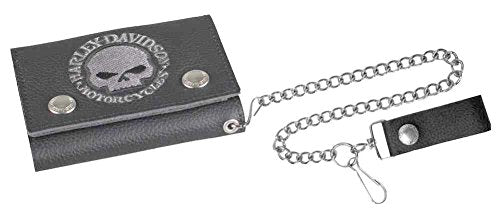 Harley Davidson Cartera para hombre dise o de calavera bordada