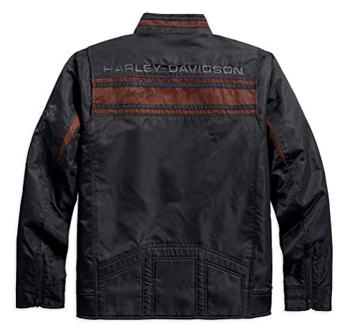 Harley-Davidson - Chaqueta de nailon con detalles de malla ligera para hombre, color negro A