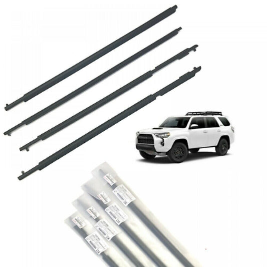 TOYOTA Genuine 4Runner 2010-2021 Moldura de cinturón de puerta Weatherstrip F＆R 4Set Negro