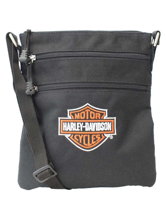 Bolso bandolera con logotipo de barra y escudo bordado de Harley-Davidson con correa ajustable, Harley Davidson