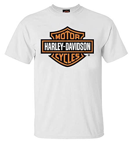 Harley-Davidson Men's Bar & Shield Logo Crew-Neck Cotton T-Shirt - White (XL)
