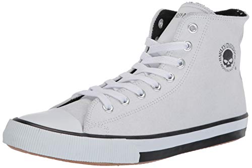 Harley-Davidson Footwear Tenis Baxter para hombre, Negro/Blanco