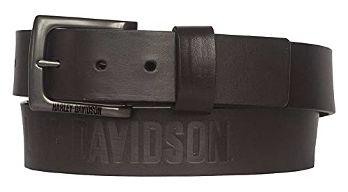 Harley-Davidson Men's Vintage Race Genuine Leather Belt - Solid Brown (34)