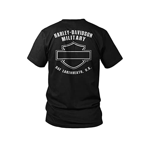 Harley-Davidson Military - Men's Black Skull Graphic T-Shirt - RAF Lakenheath | Fastened X-Large