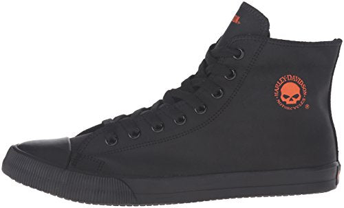 Harley-Davidson Footwear Tenis Baxter para hombre, Negro/Blanco