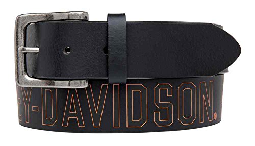 Harley-Davidson Men's Milwaukee Original Belt, Black Leather HDMBT11031-BLK (40)