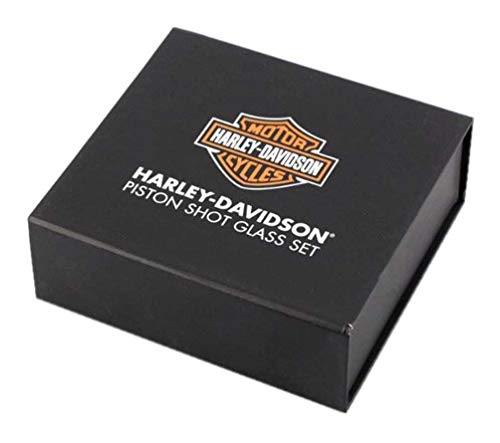 Harley-Davidson Piston Shot Glass Set, Two Hand Blown 2 oz. Glasses HDL-18770