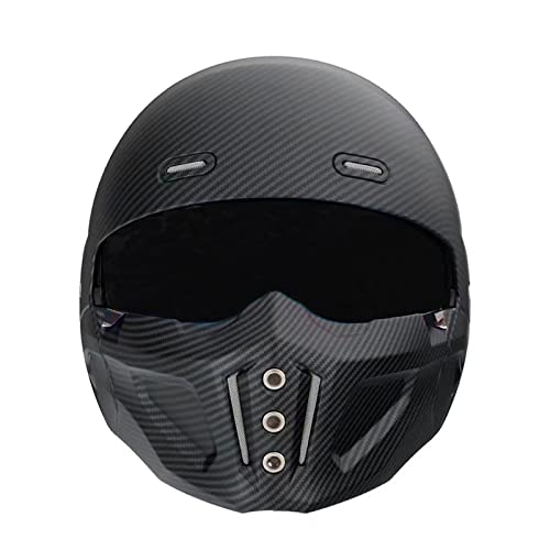 Woljay Open Face Full face Helmet Motorcycle Modular Helmets for Unisex-Adult Street Bike Cruiser Scooter DOT Approved (X-Large, Gloss Black)