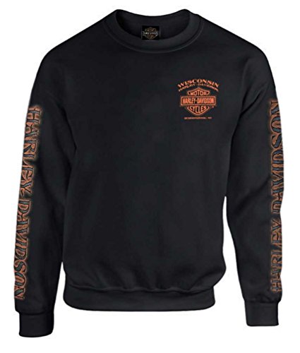 Harley-Davidson Men's Eagle Piston Fleece Pullover Sweatshirt, Black (2XL)