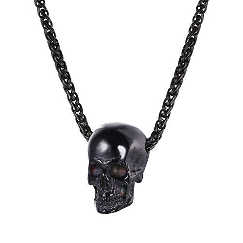 Colgante de calavera para hombre/collar de pulpo, joyería punk gótica de acero inoxidable, collares de rockero con cabeza de esqueleto personalizada con cadena de 22-24 pulgadas