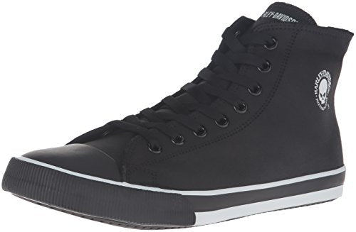 Harley-Davidson Footwear Tenis Baxter para hombre, Negro/Blanco