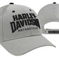 Harley-Davidson - Gorra de béisbol ajustable con visera curvada atlética bordada para hombre, color gris