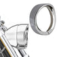 Kit de anillo francés de luces cromadas para motocicleta compatible con Harley, anillo de ajuste de faro delantero de 7 pulgadas, visera decorativa + anillo de ajuste de luz antiniebla de 4 1/2 pulgadas, visera decorativa (cromo)