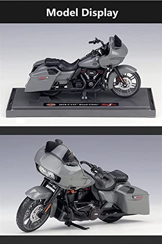 SHENGANG Motorcycle Model Diecast Collection Kids Toy Gift Harley Davidson 2018 CVO Road Glide 1:18 Alloy Motorcycle Model (Color : Blue)