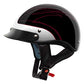 VCAN Cruiser Solid Flat Black Half Face Motorcycle Helmet (Flag, Large)