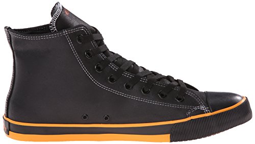 Harley-Davidson Footwear Men's Nathan Vulcanized Sneaker, Black/Orange, 13