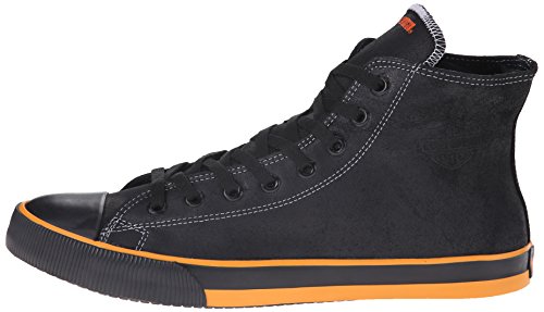 Harley-Davidson Footwear Men's Nathan Vulcanized Sneaker, Black/Orange, 13