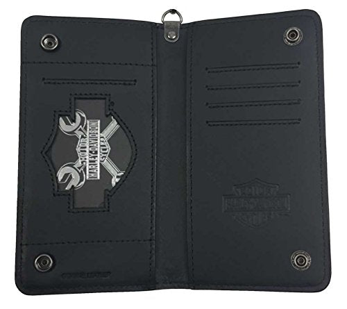 Harley-Davidson Men's Shot Caller Embossed Biker Leather Wallet HDMWA11048-BLK