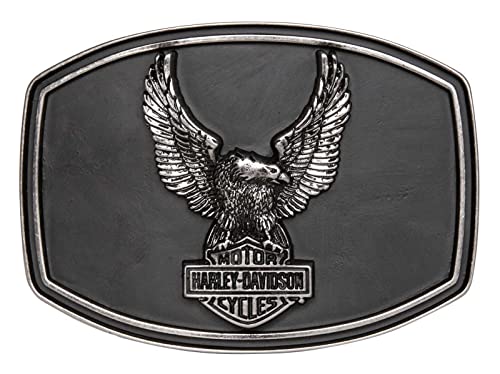Harley-Davidson Men's Eagle Bar & Shield Belt Buckle, Antique Silver Finish