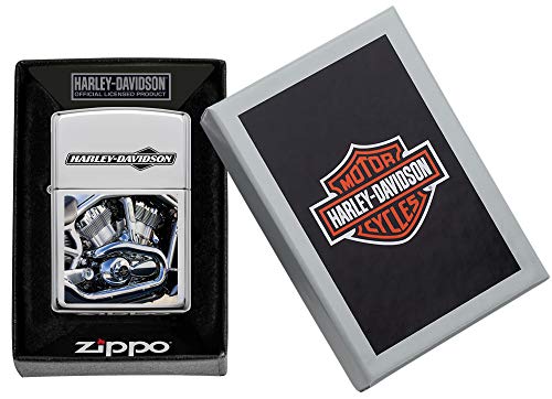 Zippo Harley-Davidson Motor Flag Emblem Street Chrome Pocket Lighter