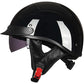 ILM Half Helmet Motorcycle Open Face Sun Visor Quick Release Buckle DOT Approved Cycling Motocross Suits Men Women 205V (L, Patriotic Flag)