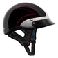 VCAN Cruiser Solid Flat Black Half Face Motorcycle Helmet (Flag, Large)