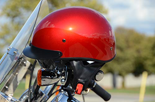 Vega Helmets Warrior Motorcycle Half Helmet with Sunshield for Men & Women, Adjustable Size Dial DOT Half Face Skull Cap for Bike Cruiser Chopper Moped Scooter ATV (Patriotic Flag Graphic, Large)