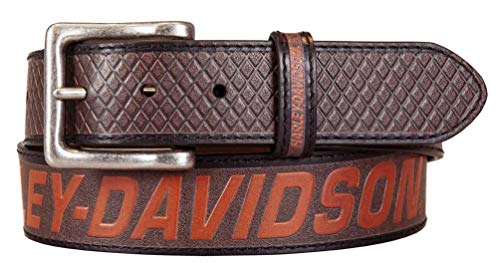 Harley-Davidson Men's Free Rein American Flag Leather Belt - Brown (40)