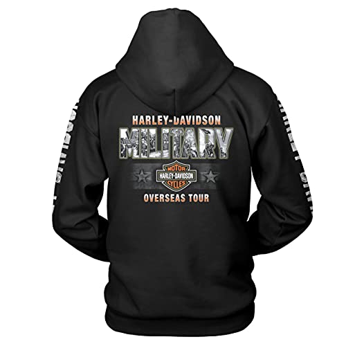 Harley-Davidson Military Men's Pullover Hooded Sweatshirt - Military Collage | Epic (X-Large) Black