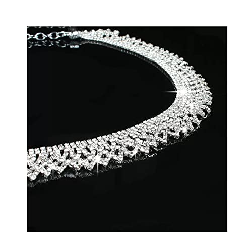 Cinturón de diamantes de imitación plateado brillante con diamantes de imitación para mujer