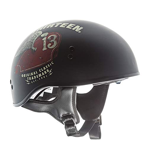 TORC T55 Spec-Op Half Helmet with 'Flag” Graphic (Flat Black, Large)