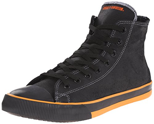 Harley-Davidson Footwear Men's Nathan Vulcanized Sneaker, Black/Orange, 13