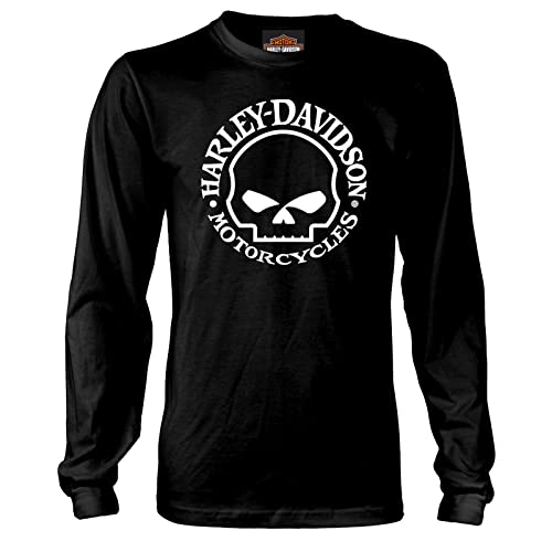 Harley-Davidson Military - Men's Black Long-Sleeve Graphic T-Shirt - Overseas Tour | WG Skull X-Large