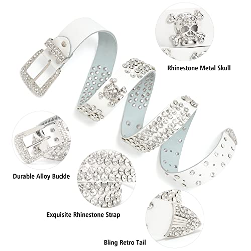 Cinturón de diamantes de imitación para hombres y mujeres