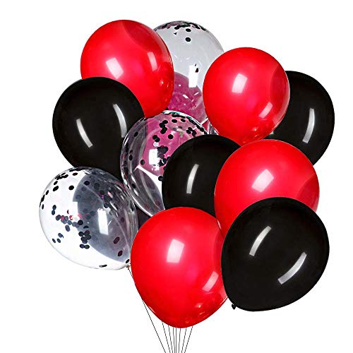 Orange Confetti and Black Balloons – Pack of 50,Party helium balloon Supplies 3 Style,12 Inch