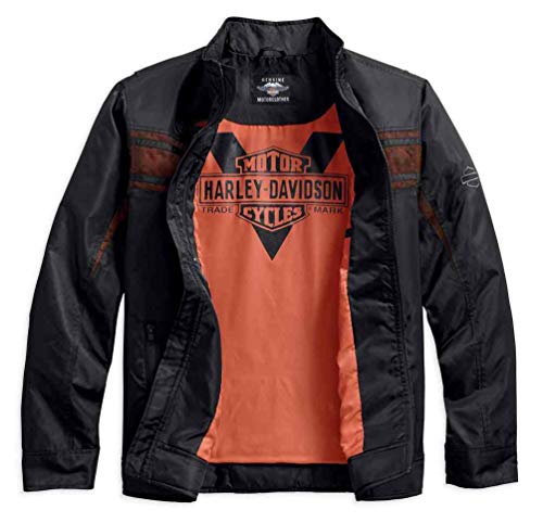 Harley-Davidson - Chaqueta de nailon con detalles de malla ligera para hombre, color negro A