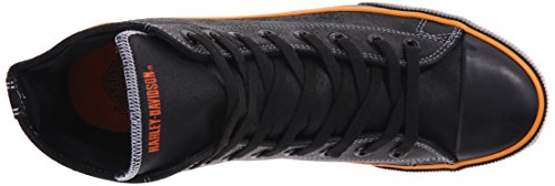 Harley-Davidson Footwear Men's Nathan Vulcanized Sneaker, Black/Orange, 13