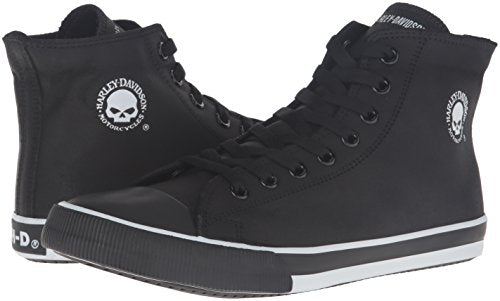 Harley-Davidson Footwear Tenis Baxter para hombre, Negro/Blanco