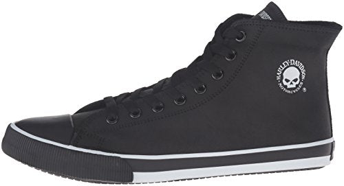 Harley-Davidson Footwear Tenis Baxter para hombre, Negro/Blanco