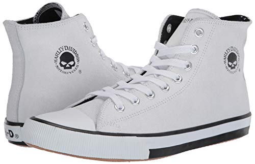 Harley-Davidson Footwear Tenis Baxter para hombre, Negro/Blanco