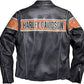 Climax Leather Men's Victory Lane Retro H-D Harley Vintage Motorcycle Distressed Leather Jacket Biker Black Leather Jacket, X-Large