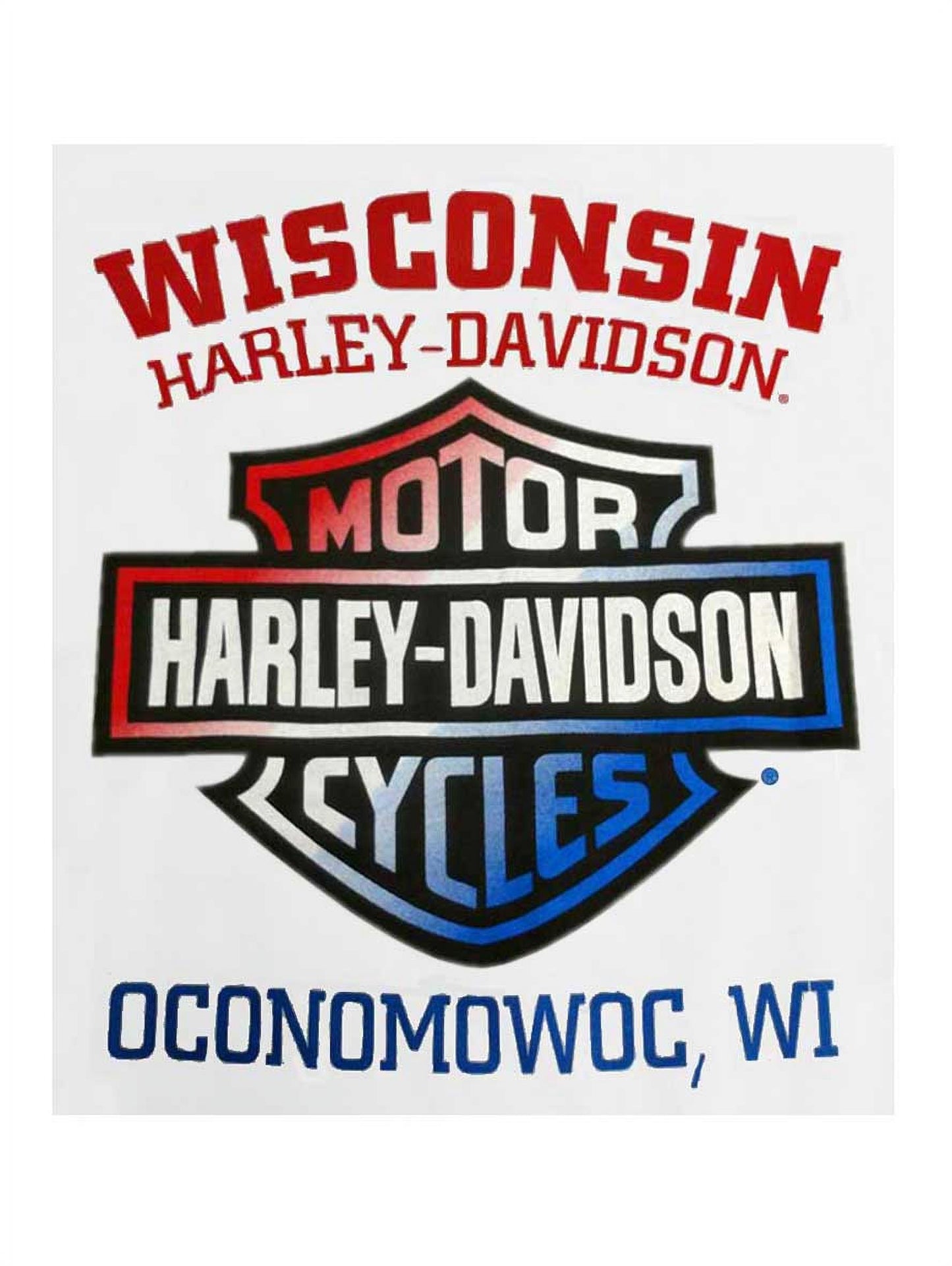 Harley-Davidson Women's RWB Bar & Shield Logo Short Sleeve Tee - White (L), Harley Davidson