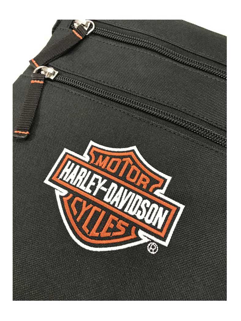 Bolso bandolera con logotipo de barra y escudo bordado de Harley-Davidson con correa ajustable, Harley Davidson