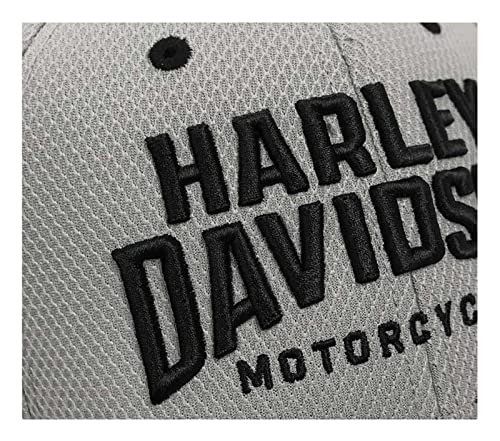 Harley-Davidson - Gorra de béisbol ajustable con visera curvada atlética bordada para hombre, color gris