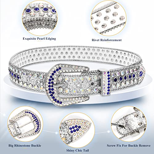 Cinturón de diamantes de imitación de moda para hombre y mujer