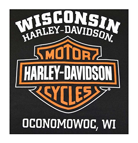 Harley-Davidson Men's Hooded Sweatshirt, Bar & Shield Zip, Black 30299142 (L)