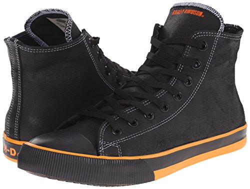 Harley-Davidson Footwear Men's Nathan Vulcanized Sneaker, Black/Orange, 13