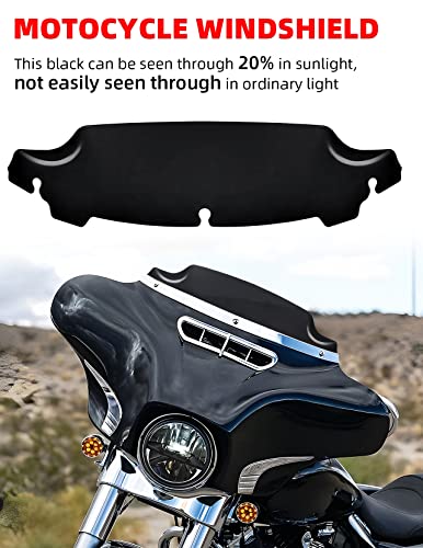 Amazicha 7" Smoke Wave Windshield Windscreen Compatible for 2014-2023 Harley Davidson Touring Street Glide/Electra Glide/Ultra Limited/Tri Glide FLHT FLHX FLHXS FLHTK (Tint)