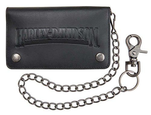 Harley-Davidson Men's Shot Caller Embossed Biker Leather Wallet HDMWA11048-BLK