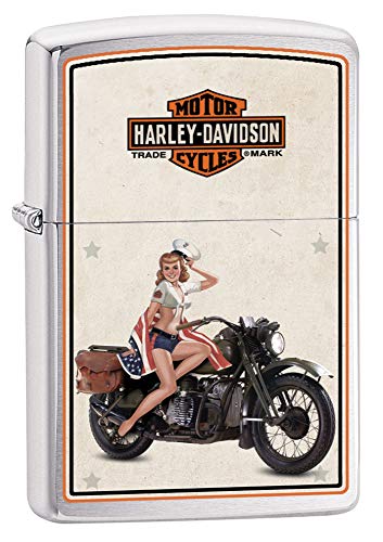 Zippo Harley-Davidson Motor Flag Emblem Street Chrome Pocket Lighter